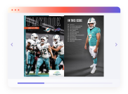 Football playbook magazine on desktop screen
